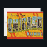 Retro Greeting from Chicago  Postcard<br><div class="desc">Very colourful retro postcard greeting for Chicago repurposed!</div>