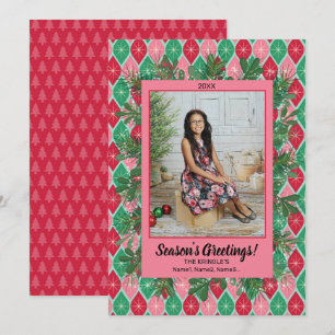 Retro Greeting Photo Christmas Card