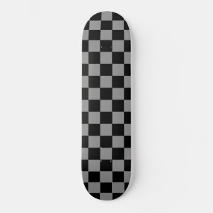 Retro Grey and Black Chequered Skateboard