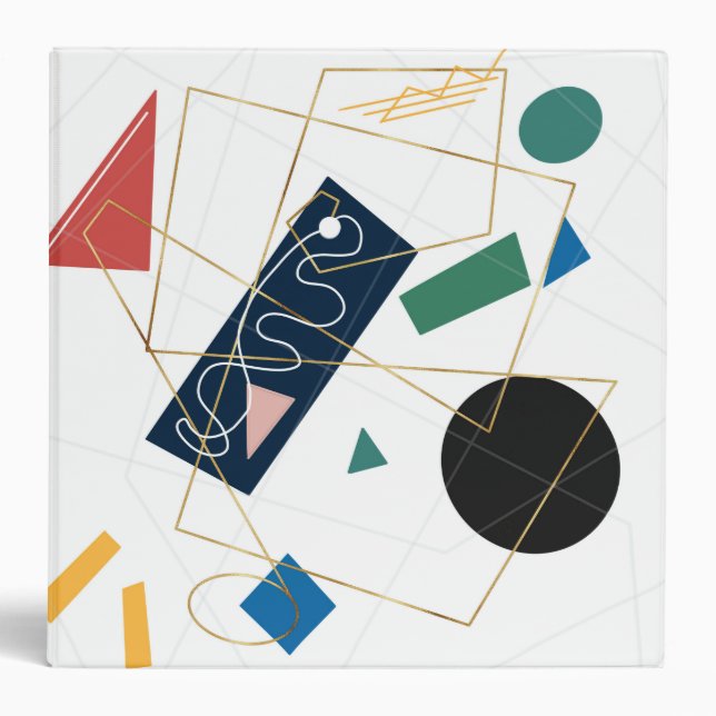 Retro Grey Big Daisy Flowers White Design Binder (Front)