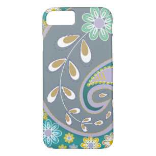 Retro grey paisley motif custom Case-Mate iPhone case