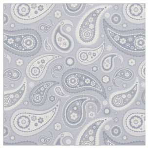 Retro Grey Paisley Pattern Fabric