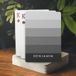 Retro Grey Stripes with Simple Sans Serif Name Playing Cards<br><div class="desc">Rugby Stripes - A preppy pattern with bold stripes and a name. If your art still needs to be adjusted, click on the Customize This button. This will take you to a design area where you can move things around and even change colours!</div>