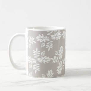 Retro Grey White Floral Minimalist Y2K Spring Coffee Mug