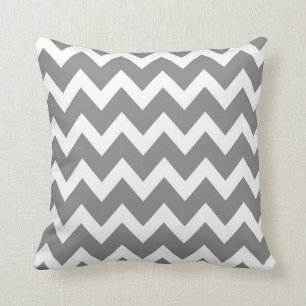 Retro GREY Zig Zag Pattern Throw Pillow