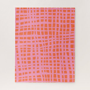 Retro Grid Abstract Pattern Jigsaw Puzzle