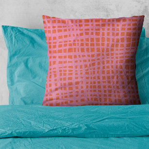 Retro Grid Abstract Pattern  Throw Pillow