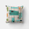 Retro Grid and Starbursts Outdoor Pillow