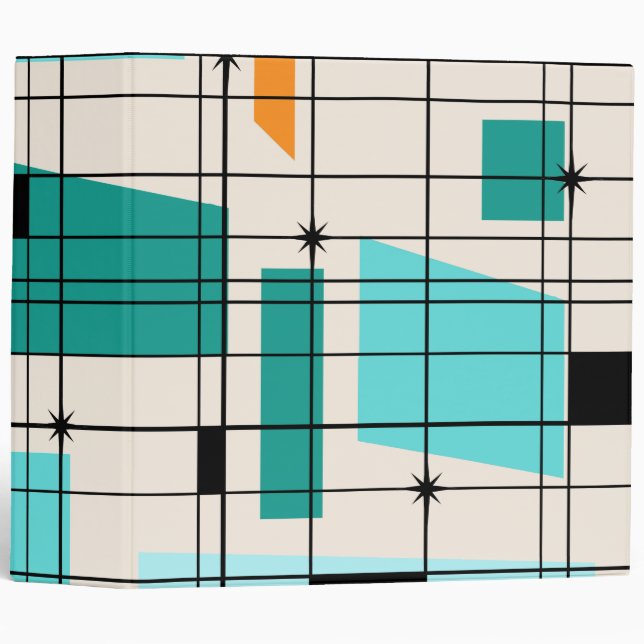 Retro Grid & Starbursts Binder (Front/Spine)
