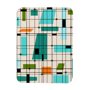 Retro Grid & Starbursts Flexible Magnet