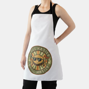 Retro Grill Master Burger Character BBQ King Vinta Apron