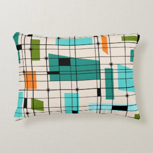 Rétro grille et coussin d'accent de Starbursts