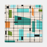 Retro Grille et Starburst Magnet