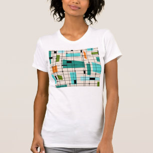 Rétro grille et T-shirt de Starbursts