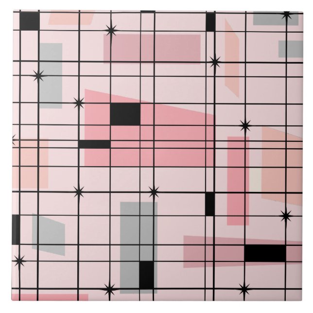 Rétro grille rose et carreau de céramique de (Devant)