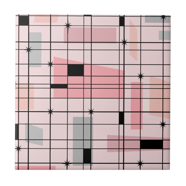Rétro grille rose et carreau de céramique de (Devant)