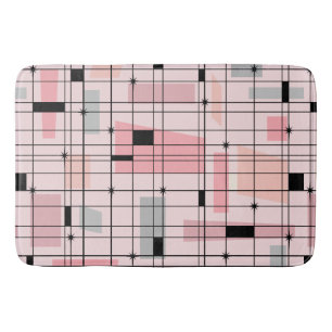 Rétro grille rose et tapis de bain de Starbursts