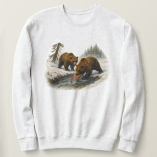 Retro Grizzly Bears Wilderness Scene - Nineties 90 Sweatshirt