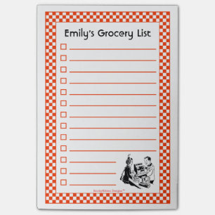 Retro Grocery Shopping List  (Customizable) Post-it Notes