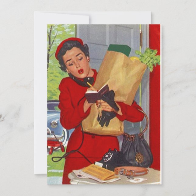 Retro Grocery Shopping Pantry Party Stock Kitchen Invitation (Front)