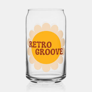 Retro Groove Can Glass