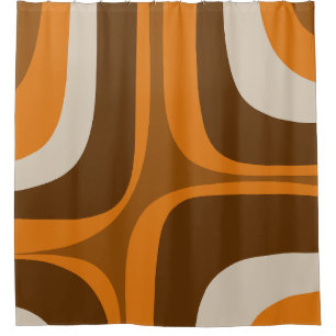 Retro Groove Mid Century Modern Pattern 70s Brown