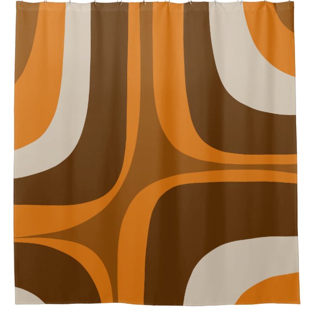 Retro Groove Mid Century Modern Pattern 70s Brown (Front)