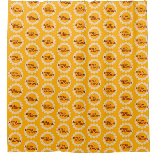 Retro Groove Shower Curtain (Front)