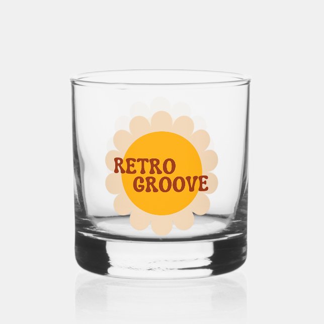 Retro Groove Whiskey Glass (Front)