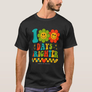 Retro Groovy 100 Days Of School Teachers 100 Days T-Shirt