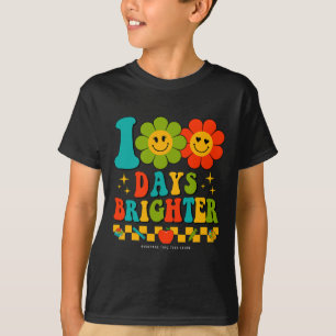 Retro Groovy 100 Days Of School Teachers 100 Days  T-Shirt