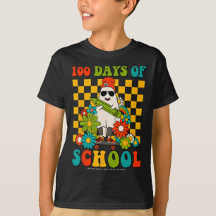 Retro Groovy 100 Days Of School Teachers Kids Ghos T-Shirt
