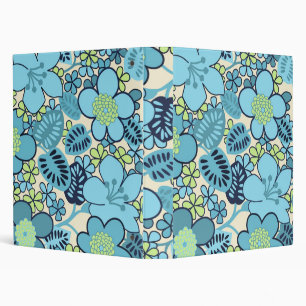 Retro Groovy 1960 Aqua Floral Binder