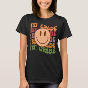 Retro Groovy 1st Grade Cute Smile Face Back To Sch T-Shirt