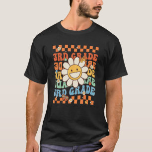 Retro Groovy 3rd Grade Back To School Happy First T-Shirt