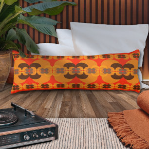 Retro Groovy 60's 70's Bubbles Pattern Body Pillow