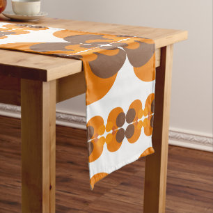 Retro Groovy 60's 70's Bubbles Pattern Short Table Runner