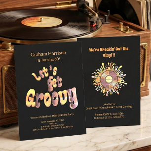 Retro Groovy 60th Birthday Invitation
