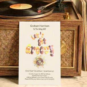 Retro Groovy 60th Birthday Invitation
