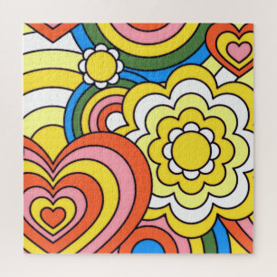 Retro Groovy 70's aesthetic  Jigsaw Puzzle