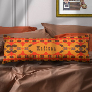 Retro Groovy 70's Bubbles Pattern Name Body Pillow