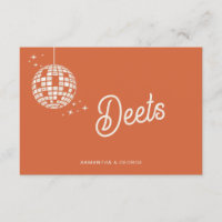 Retro Groovy 70s Cute Ivory Orange Disco Wedding