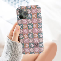 Retro Groovy 70s Daisy Monogram 