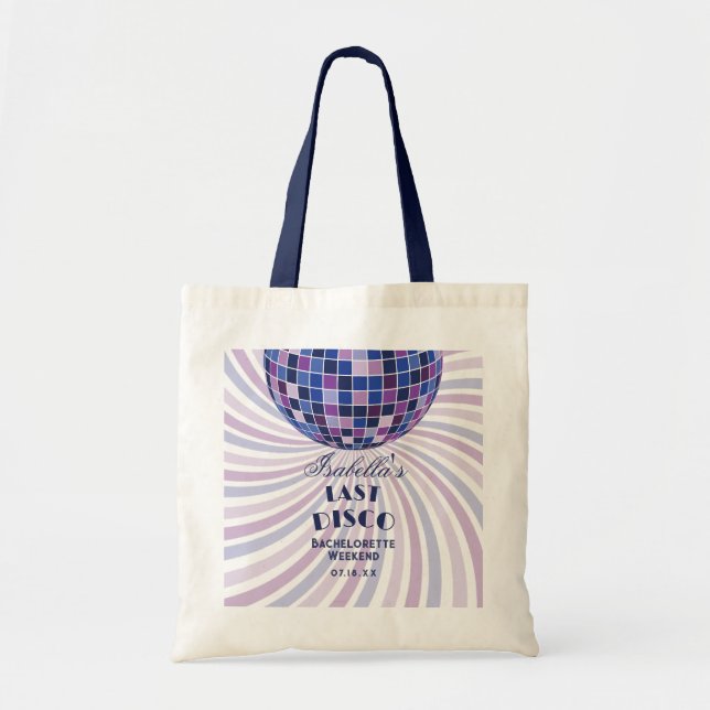 Retro Groovy 70s Last Disco Bachelorette Weekend Tote Bag (Front)