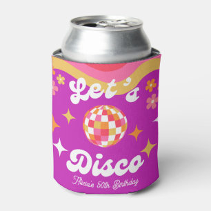 Retro Groovy 70s Let's Disco Birthday Party Can Cooler