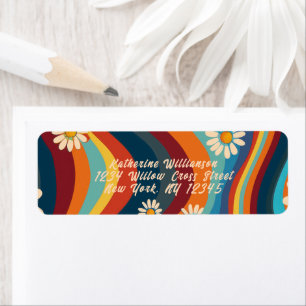 Retro Groovy 70's Rainbow Daisy