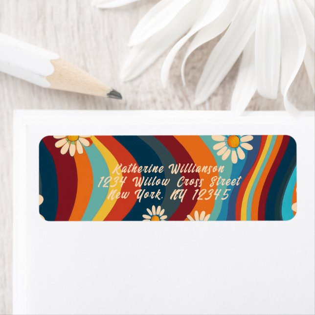Retro Groovy 70's Rainbow Daisy (Insitu)