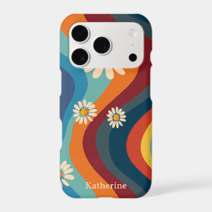 Retro Groovy 70's Rainbow Daisy