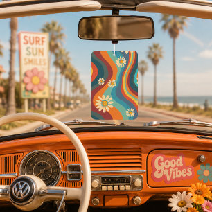 Retro Groovy 70's Rainbow Daisy  Air Freshener