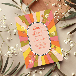 Retro Groovy 70's Themed Bridal  Invitation